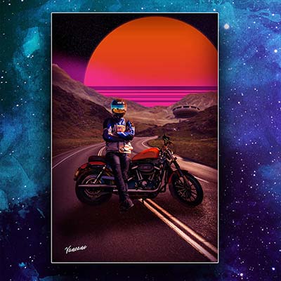 The Courier - synthwave poster